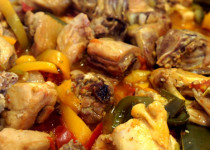Pollo in padella con peperoni - Kip in het pannetje met paprika